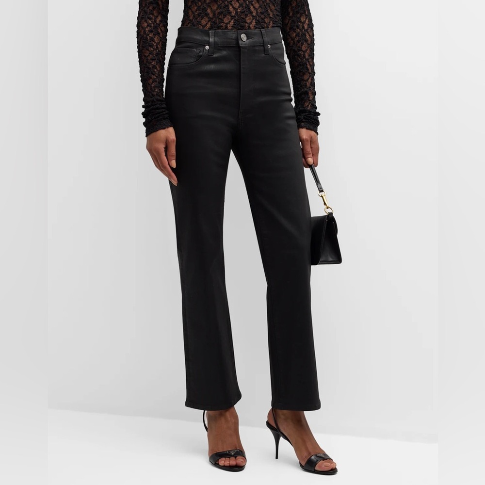 Frame Denim Black Straight Leg Jeans
